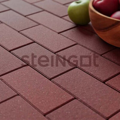 Steingot Тротуарная плитка Прямоугольник 200*100*60 Темно-красный (верхний прокрас, минифаска) [На заказ]