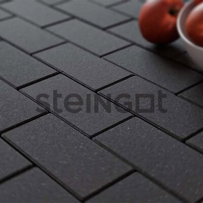 Steingot Тротуарная плитка Прямоугольник 200*100*60 Черный (верхний прокрас, минифаска) [На заказ]